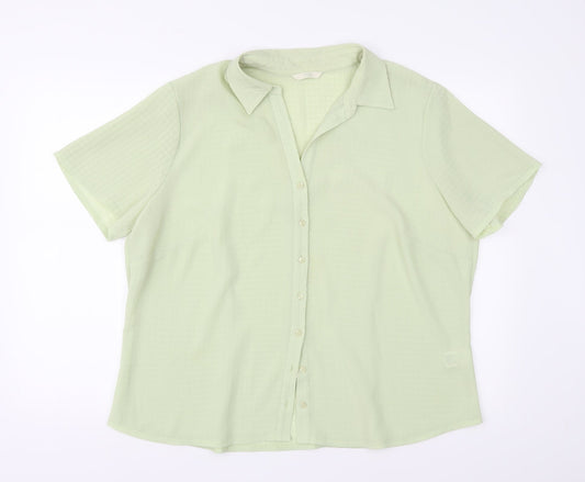 Marks and Spencer Womens Green   Basic Button-Up Size 20