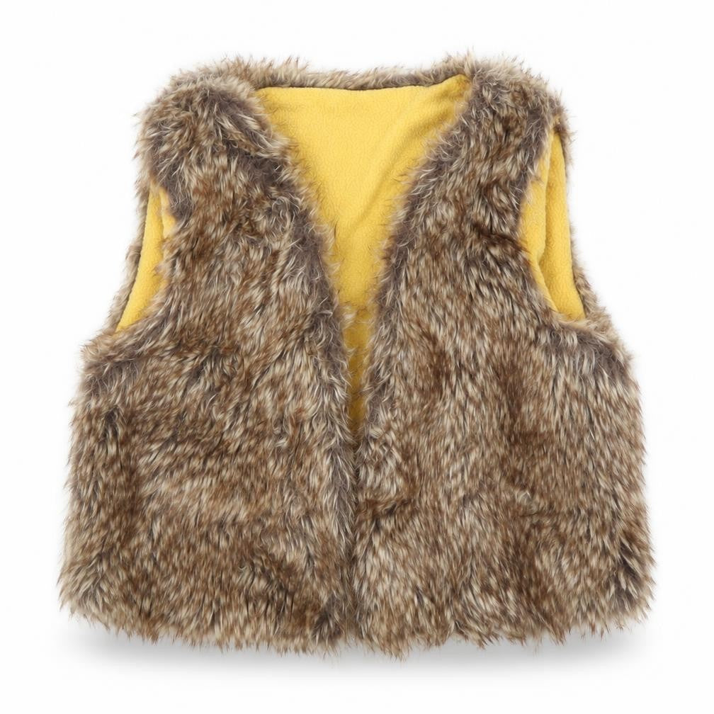 Front view of Preworn girls’ brown animal print jacket, size 4-5, years