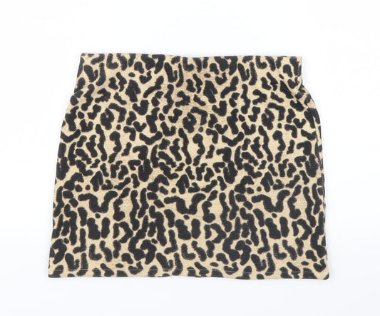 Zara  Womens Black Animal Print  Straight & Pencil Skirt Size 27 in  - Leopard Print