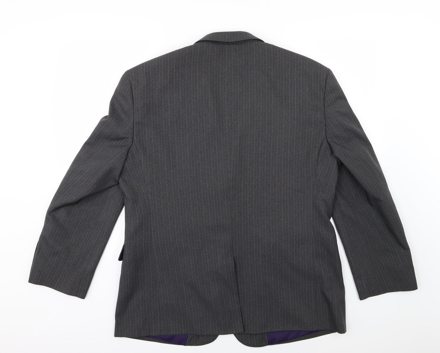 Taylor & Wright Mens Grey Striped Rayon Jacket Suit Jacket Size 44