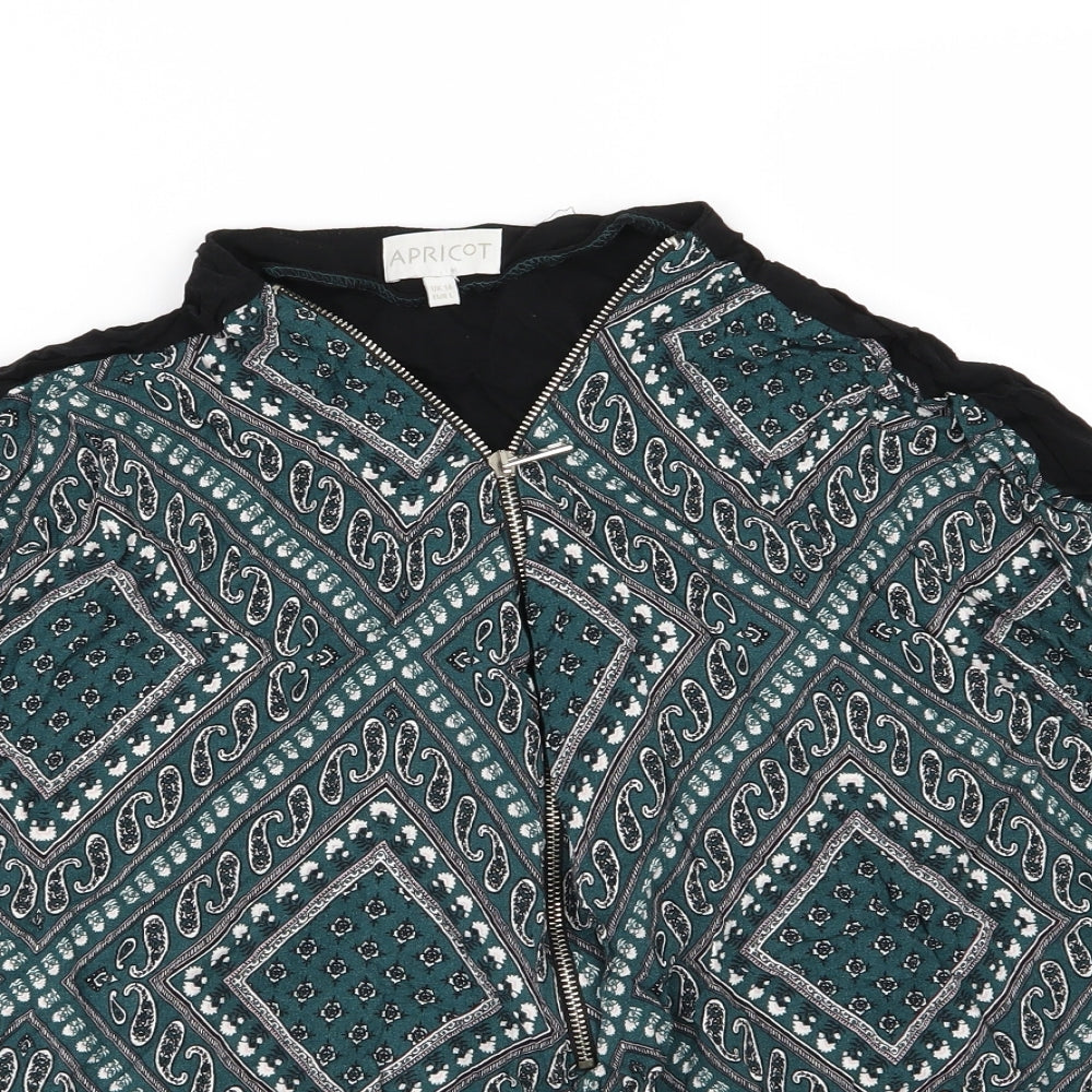 Apricot Womens Green Paisley Chiffon Basic Blouse Size 14
