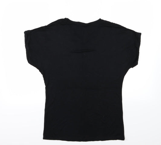 Billys Collection Womens Black  Jersey Basic T-Shirt Size 20