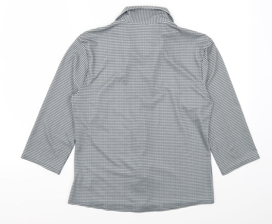 H&M Womens Grey Check  Basic Button-Up Size XL
