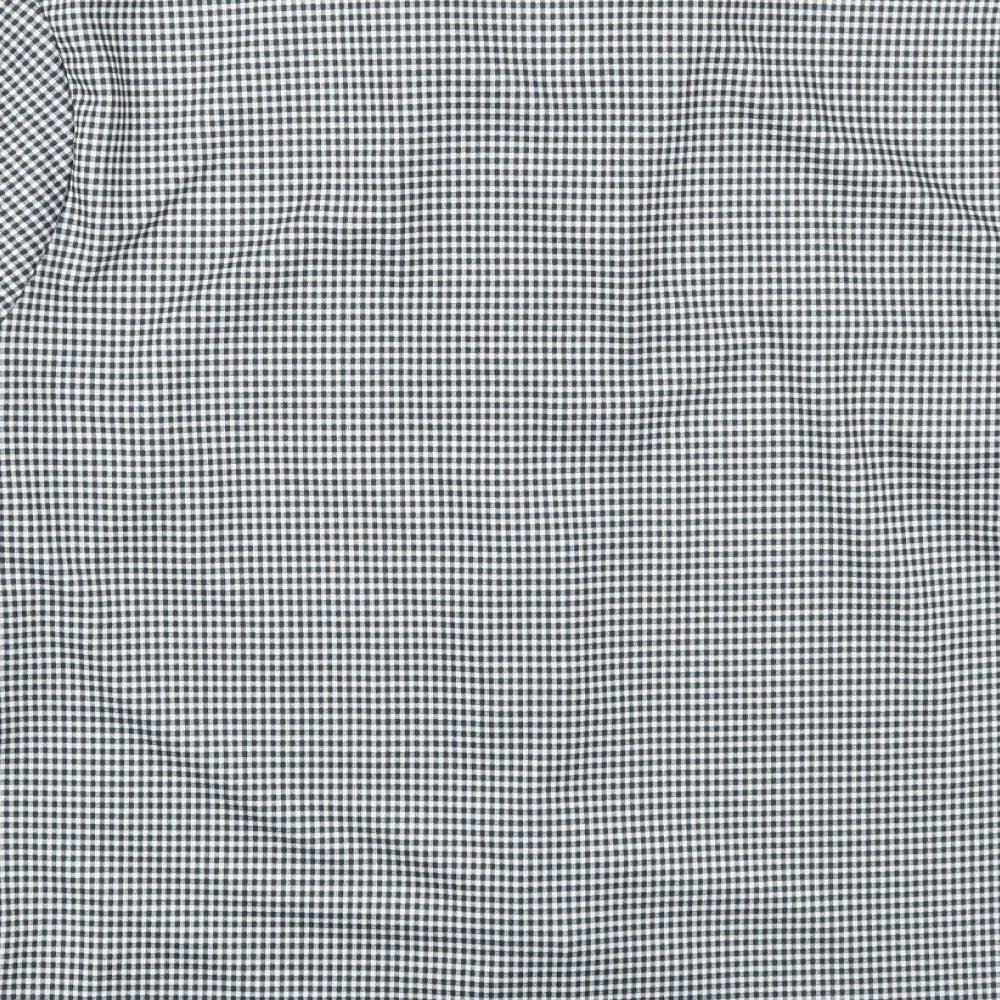 H&M Womens Grey Check  Basic Button-Up Size XL