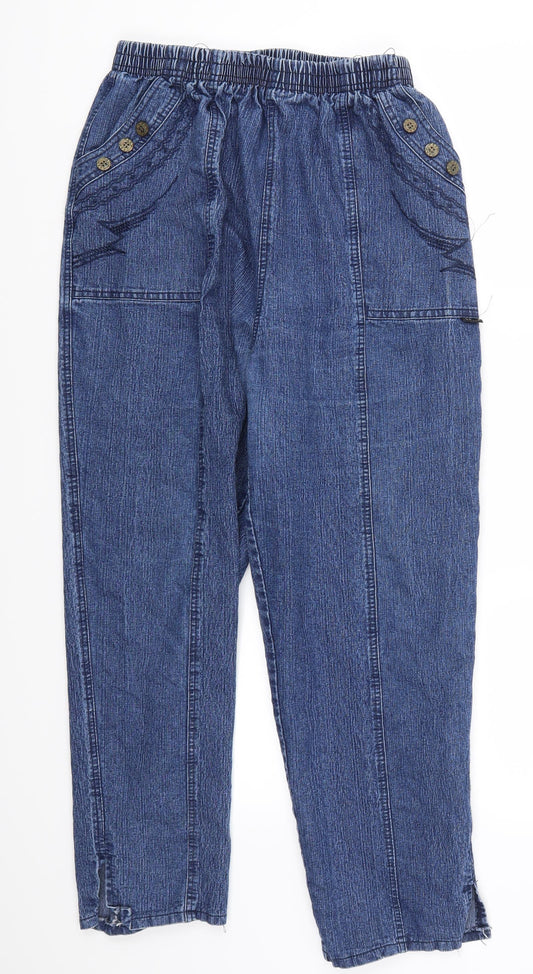 Preworn Womens Blue  Denim Cropped Jeans Size 27 L26 in
