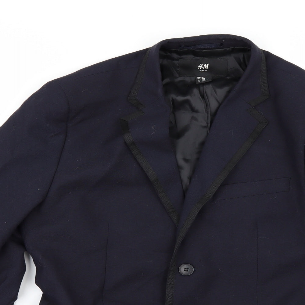 H&M Mens Blue   Jacket Suit Jacket Size 38