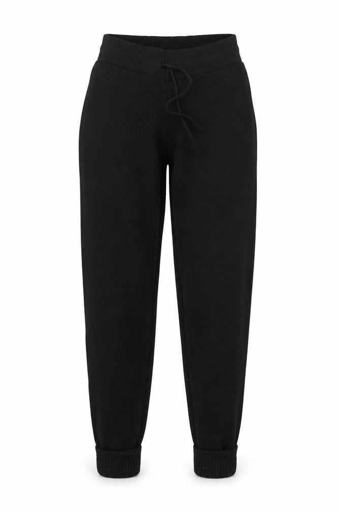Front view of Missguided women’s black trousers, size M, 30-inch leg