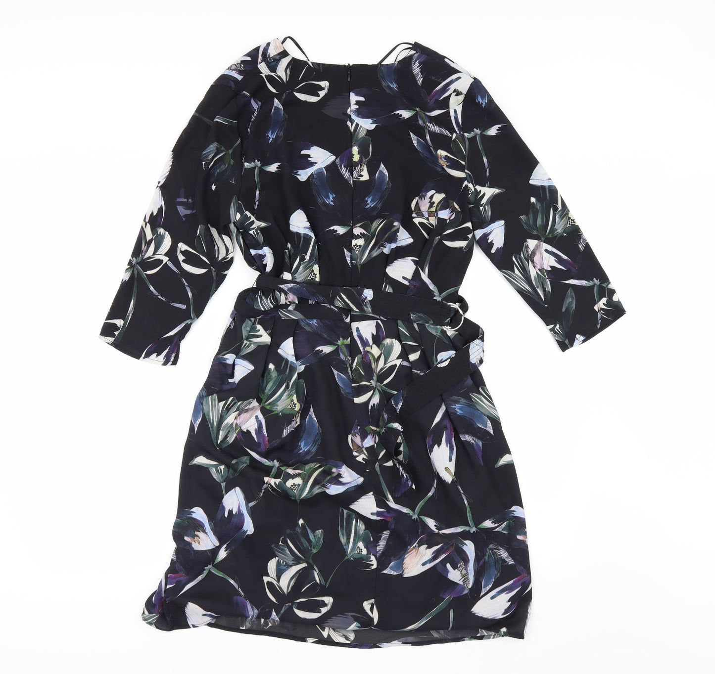 MNG Womens Black Floral  Fit & Flare  Size S