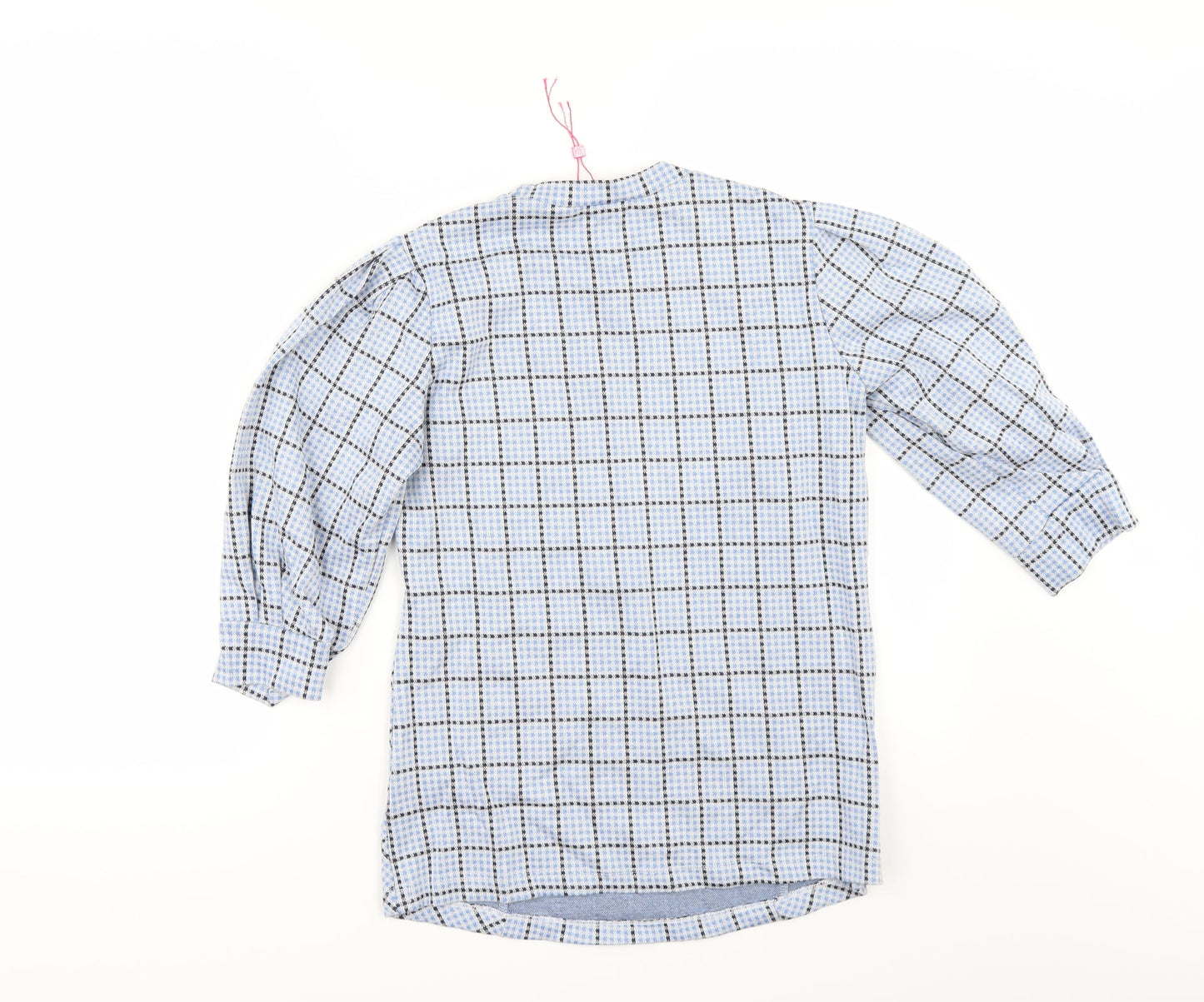Savida Womens Blue Check  Tunic Blouse Size XS