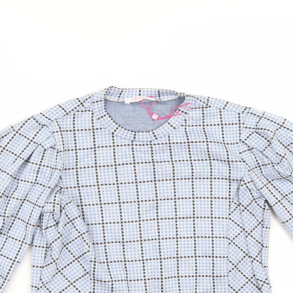Savida Womens Blue Check  Tunic Blouse Size XS