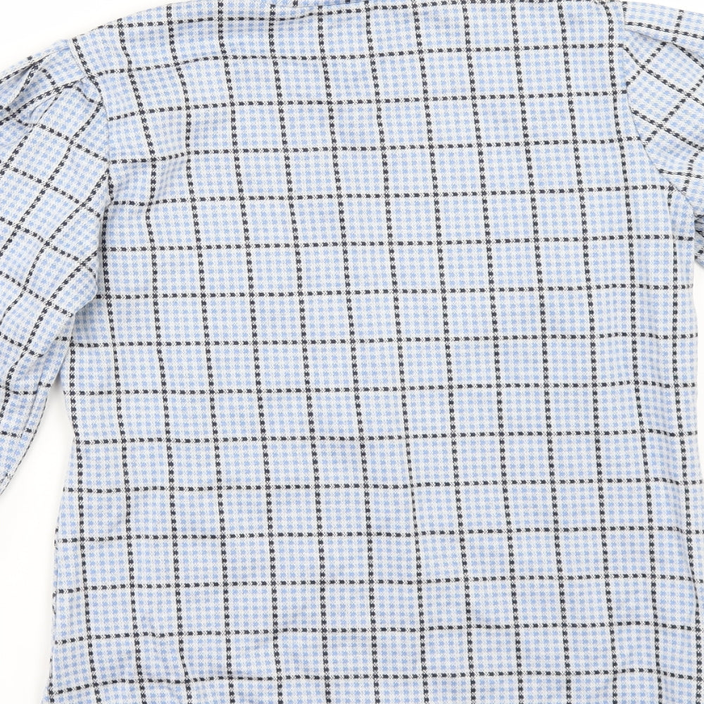 Savida Womens Blue Check  Tunic Blouse Size XS