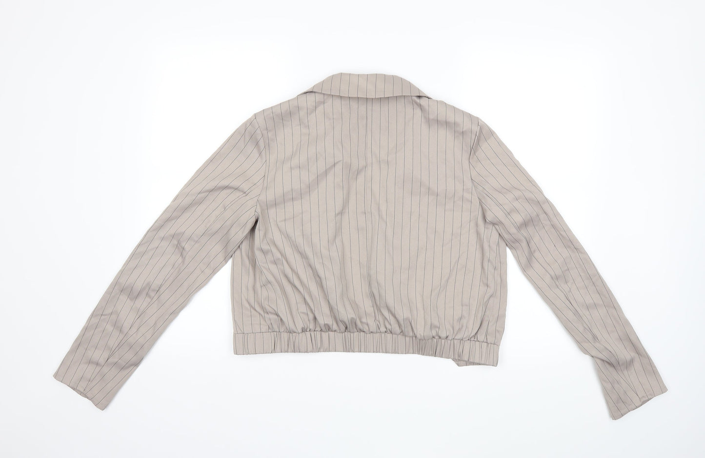 Boohoo Womens Beige Striped  Jacket  Size 8