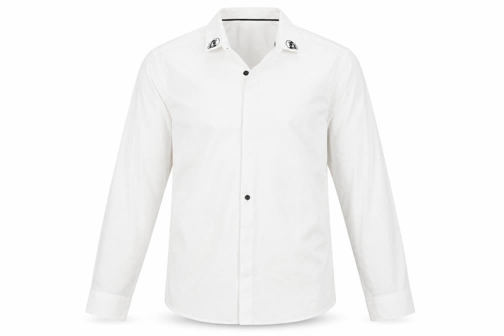 Front view of New Look men’s white button-up, size M