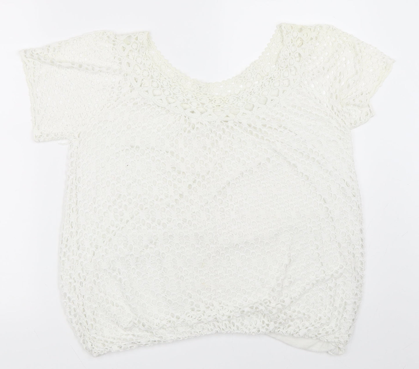 Preworn Womens White   Basic T-Shirt Size L