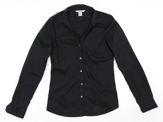 H&M Womens Black   Basic Button-Up Size 32