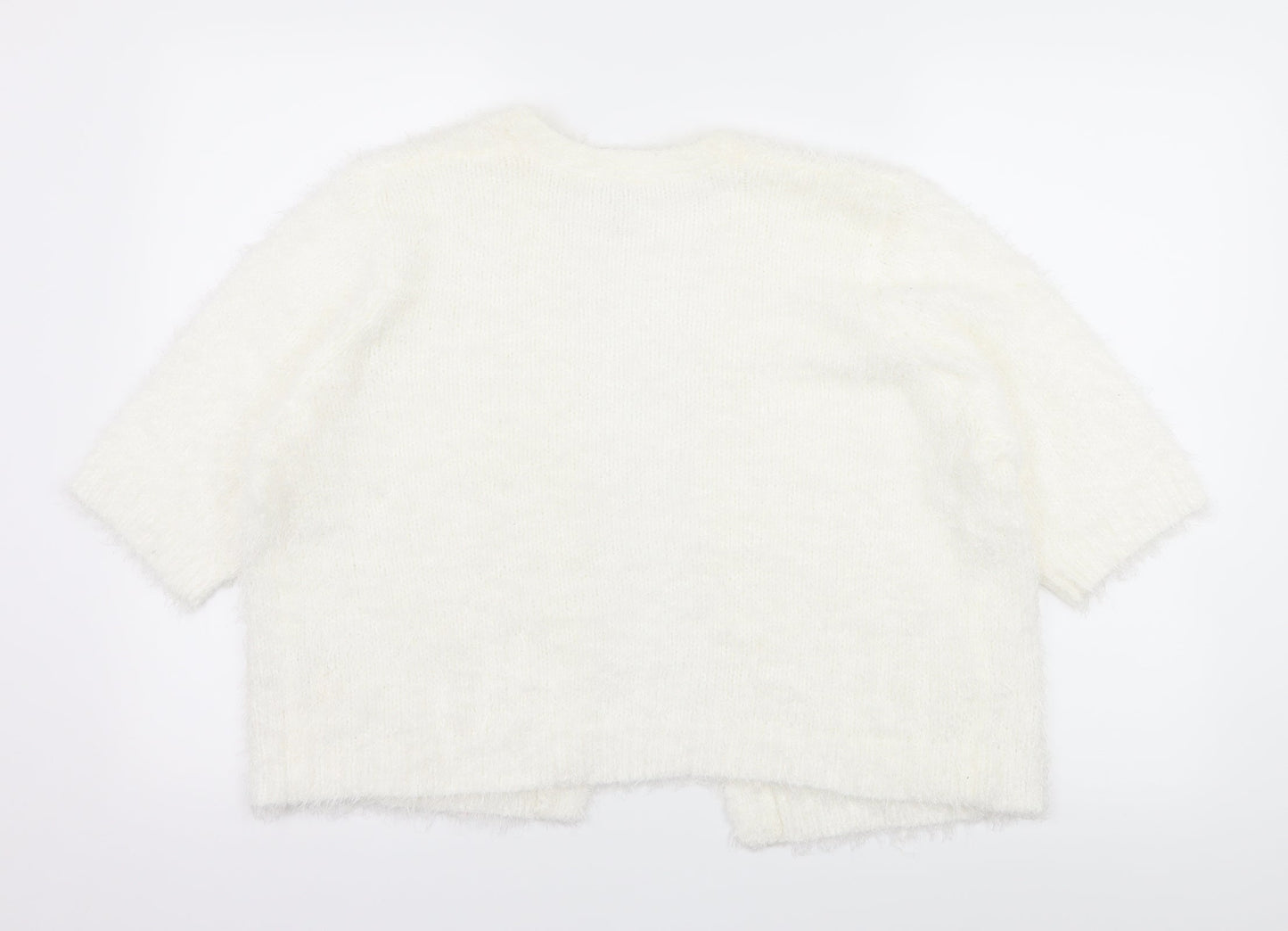 Anthology Womens White  Knit Cardigan Jumper Size 20