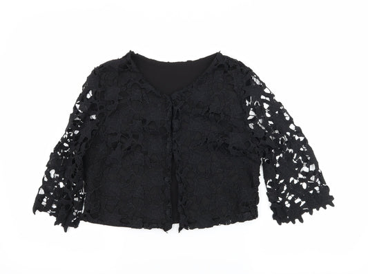 Preworn Womens Black  Crochet Jacket  Size M