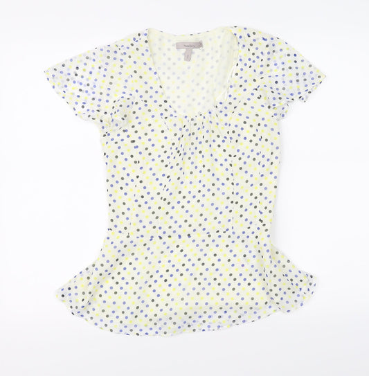 Pepperberry Womens Ivory Polka Dot  Basic Blouse Size 8