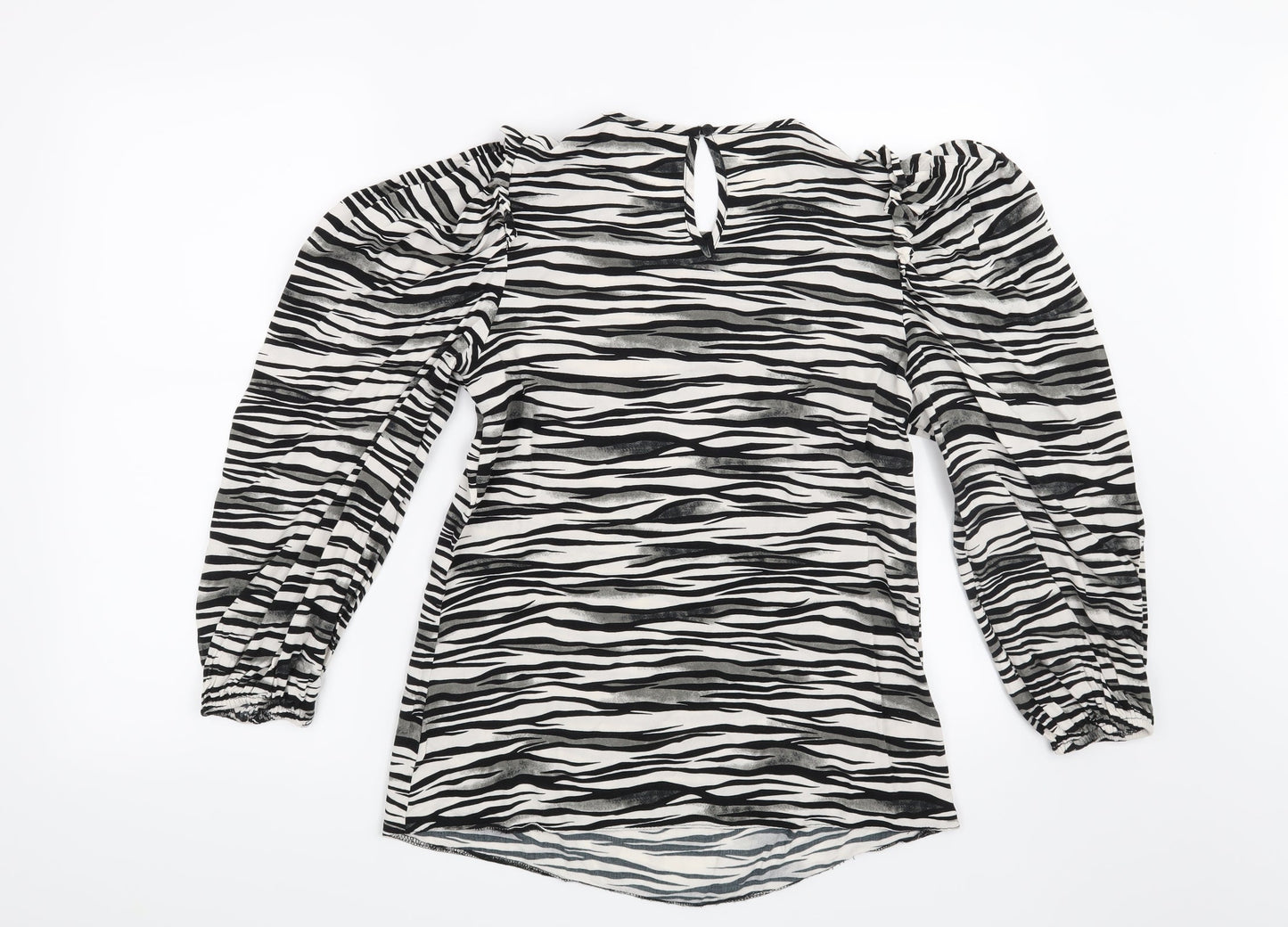 Papaya Womens White Animal Print  Basic Blouse Size 8
