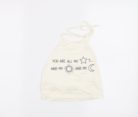 Boohoo Womens Beige   Cropped Blouse Size 10  - You are all my stars, and my sun and my moon
