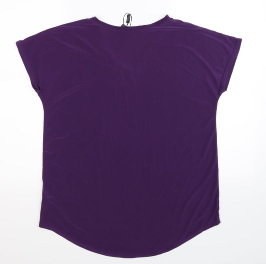 Nicole Womens Purple   Basic Blouse Size S