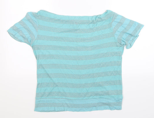 Banabee Womens Blue Striped Knit Pullover Jumper Size 18
