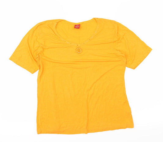 Lotus Womens Orange   Basic T-Shirt Size 2XL