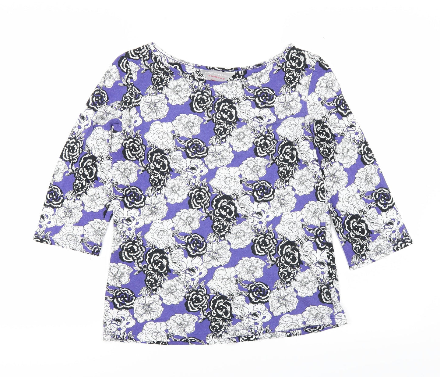 Dorothy Perkins Womens Purple Floral  Basic T-Shirt Size 10