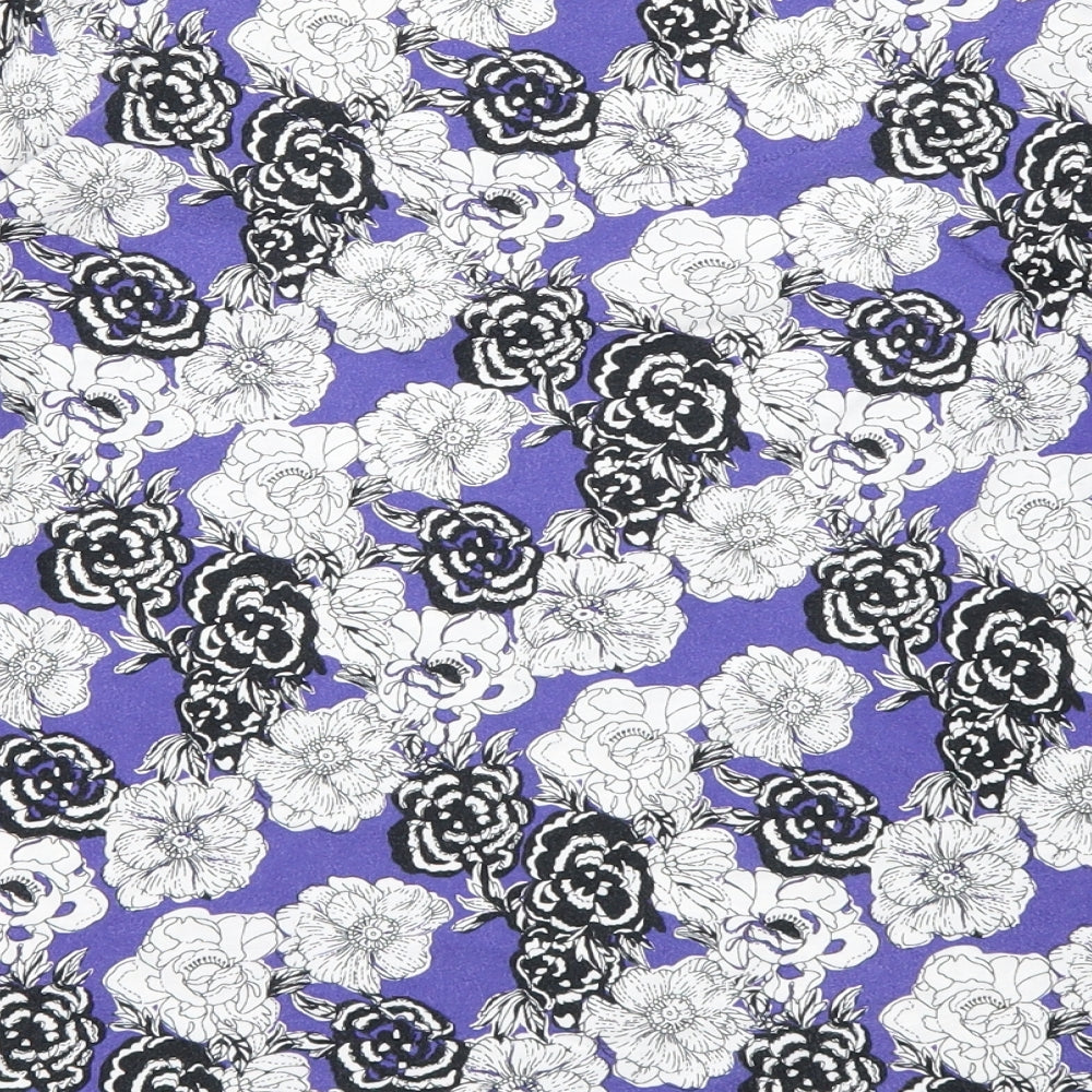 Dorothy Perkins Womens Purple Floral  Basic T-Shirt Size 10