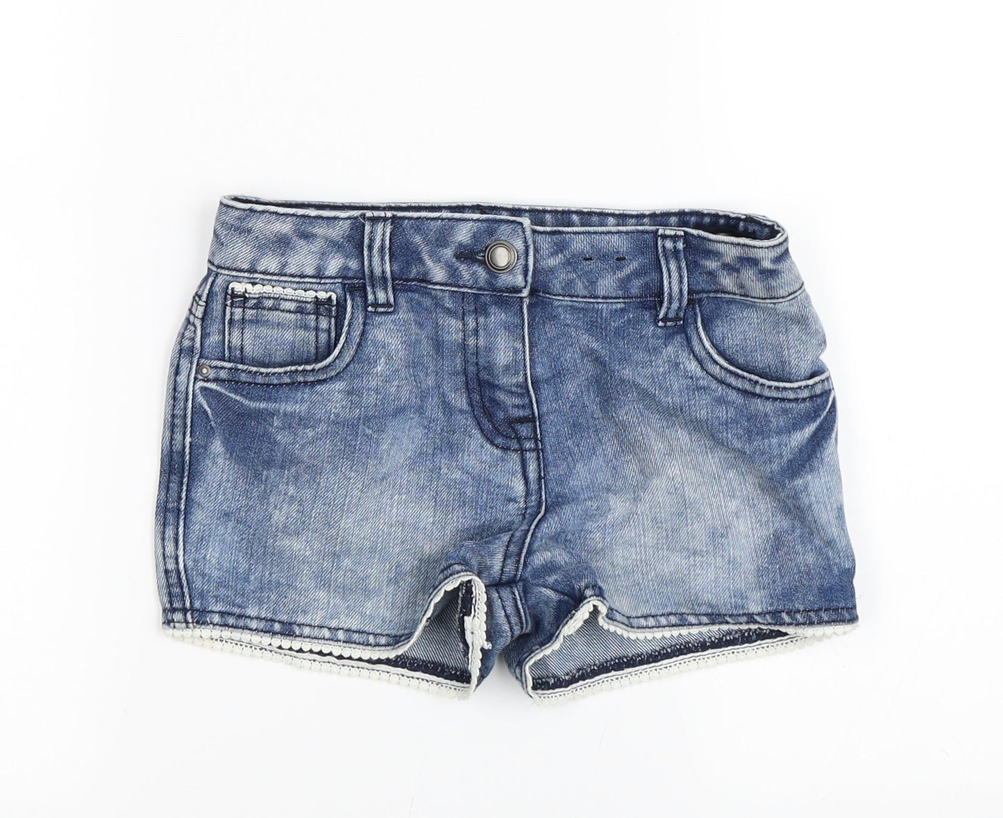 George Girls Blue   Dungaree Shorts Shorts Size 6-7 Years