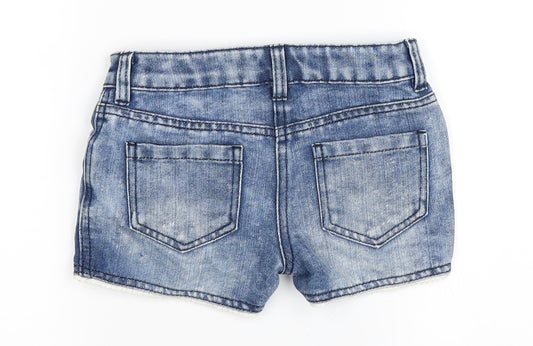George Girls Blue   Dungaree Shorts Shorts Size 6-7 Years