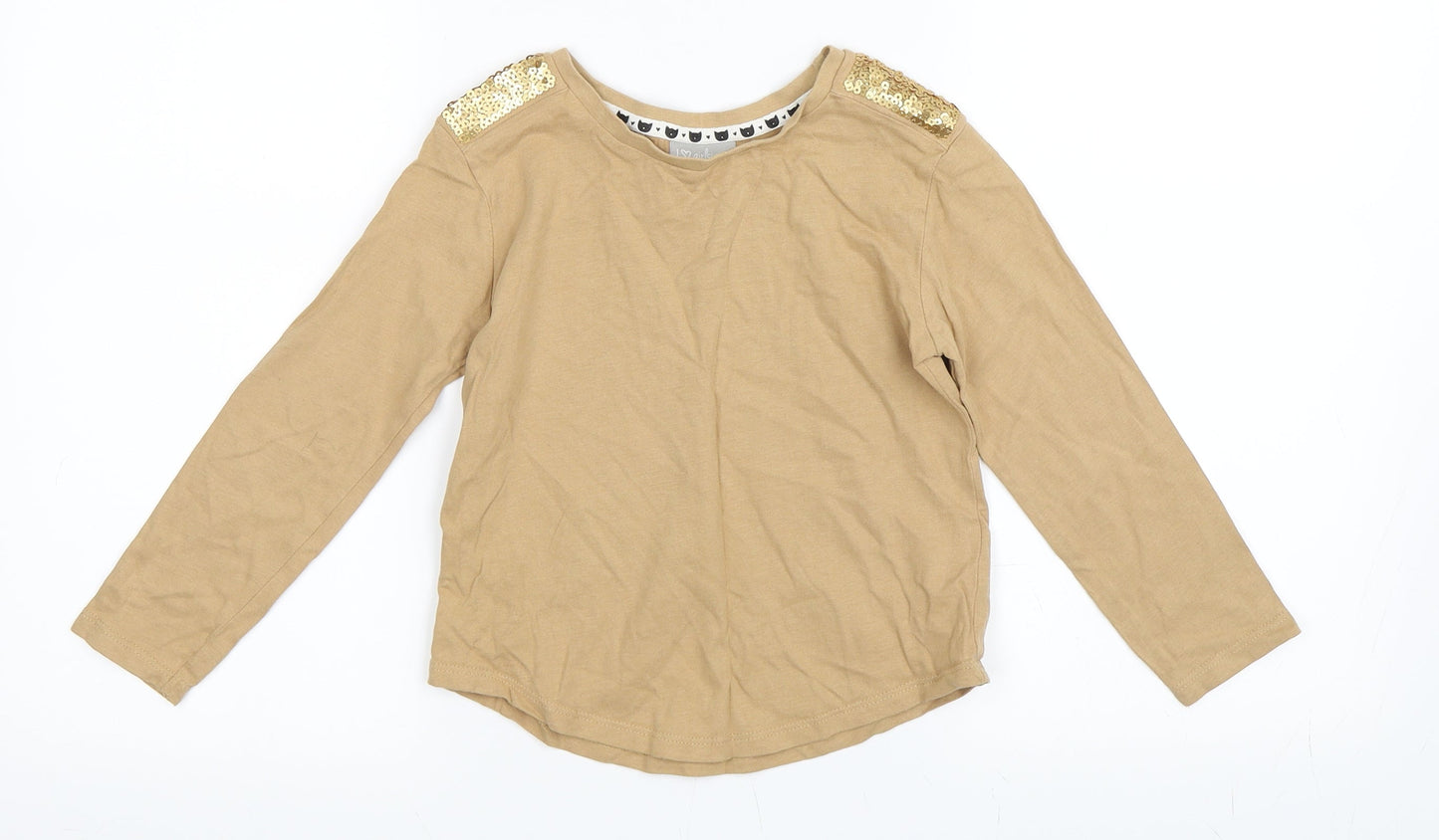 Matalan Girls Beige   Basic T-Shirt Size 7 Years