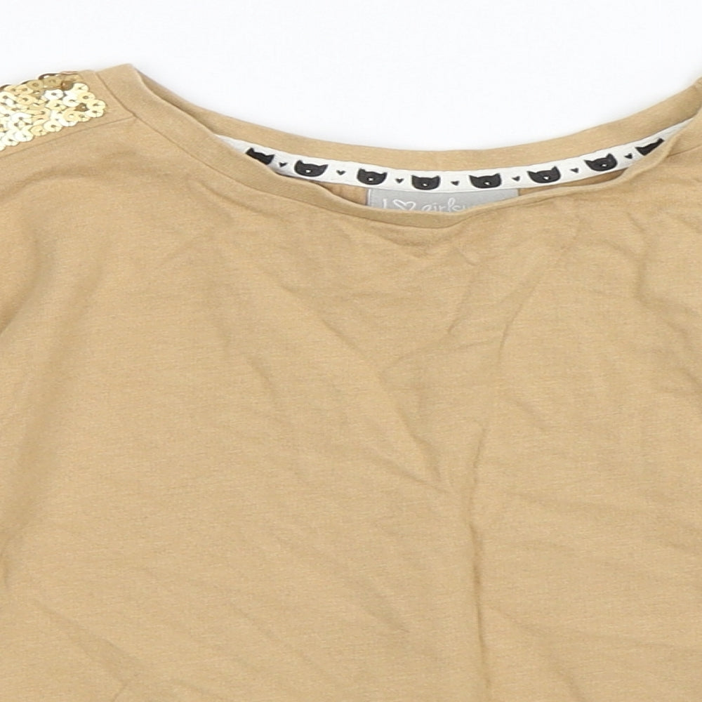 Matalan Girls Beige   Basic T-Shirt Size 7 Years