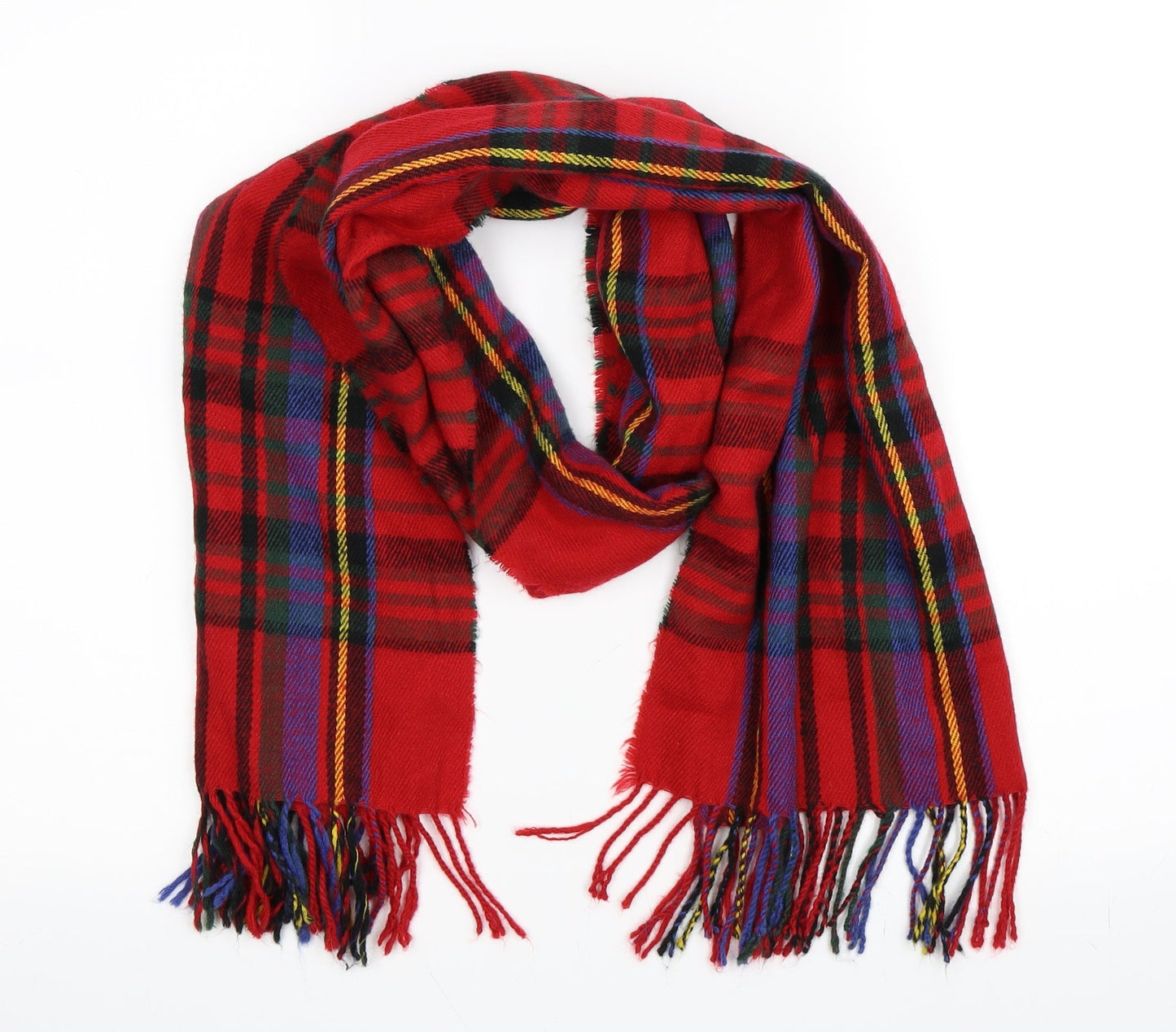 Preworn Womens Red Check   Scarf