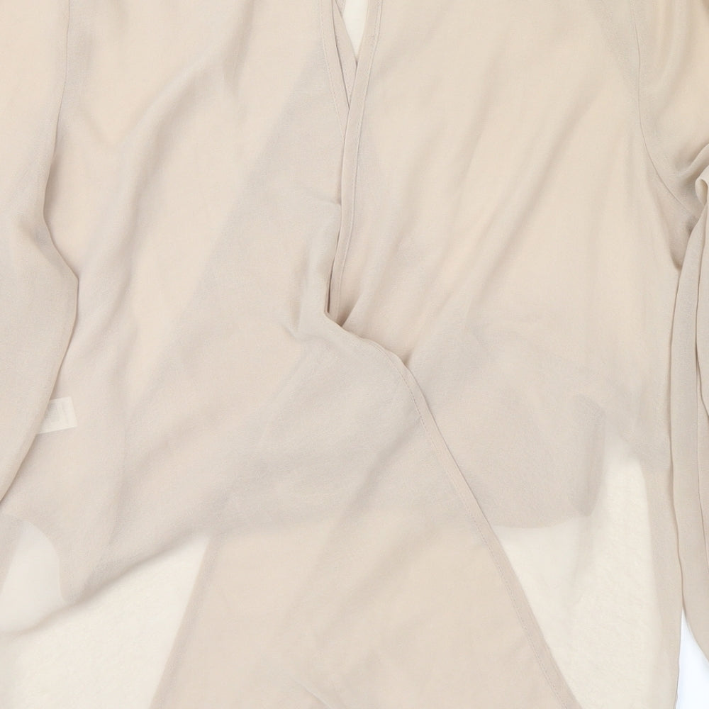 Topshop Womens Beige   Wrap Blouse Size 8