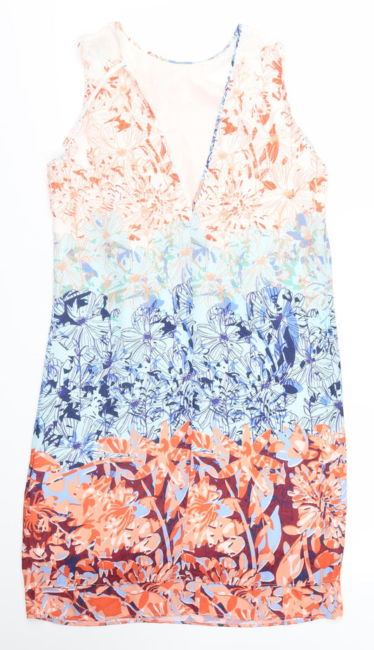 H&M Womens White Floral  Tank Dress  Size 8
