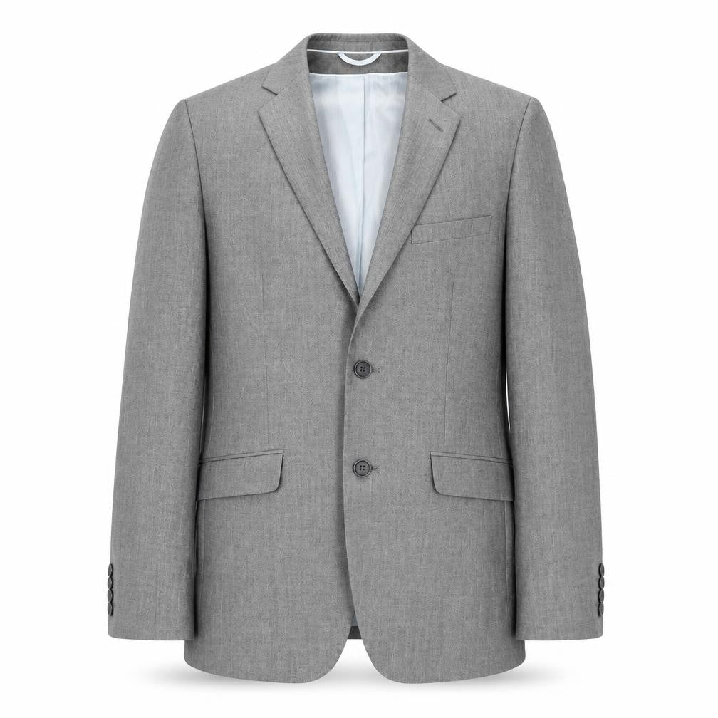 Front view of burton london men’s grey jacket blazer, size S