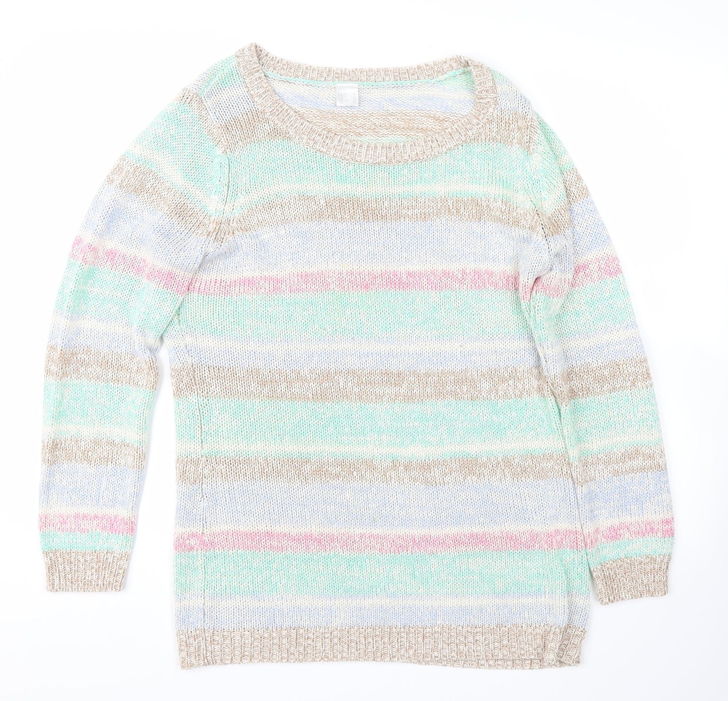 no bran Womens Multicoloured Striped  Pullover Jumper Size 16