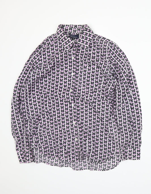 Gap Mens Purple Animal Print   Button-Up Size XS