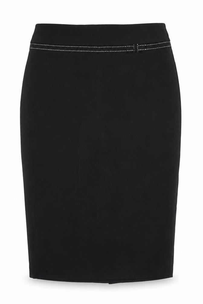 Front view of Bay women’s black straight & pencil skirt, size UK 10