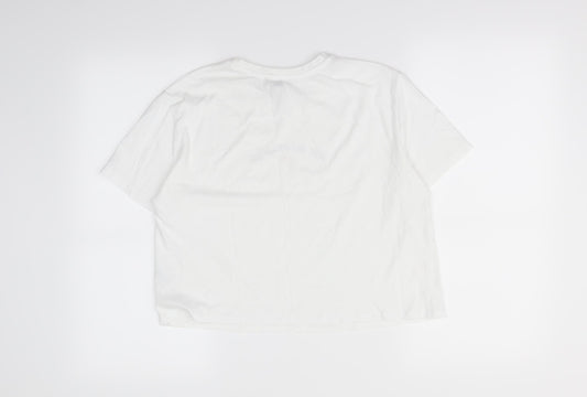 New Look Womens Silver   Cropped T-Shirt Size 6