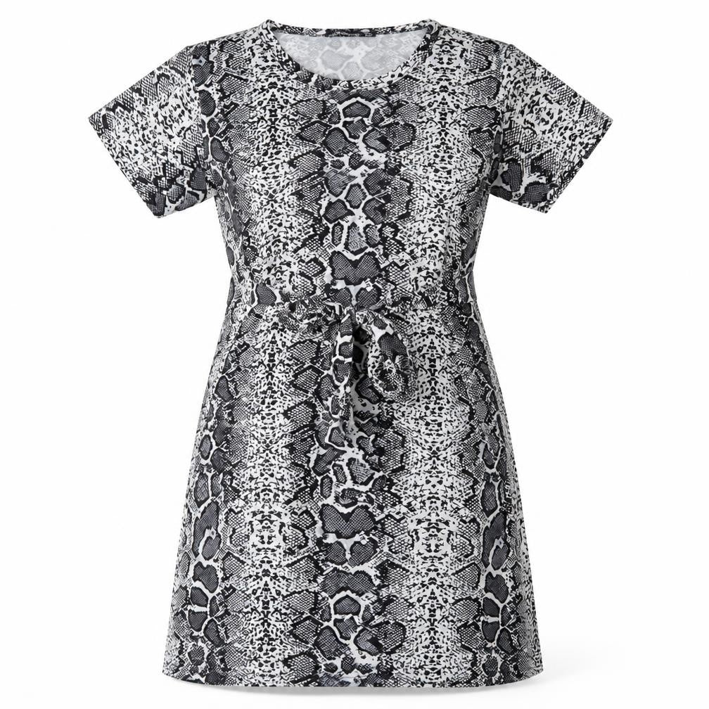 PRETTYLITTLETHING Womens White Animal Print  Mini  Size 8