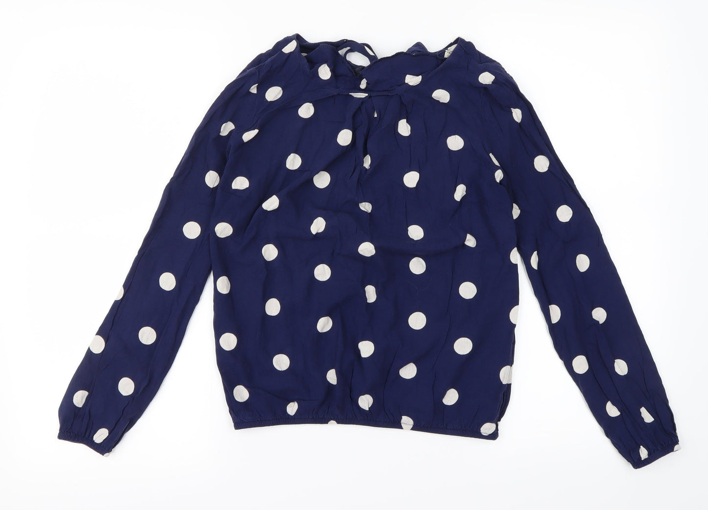 Billie & Blossom Womens Blue Polka Dot  Basic Blouse Size 8