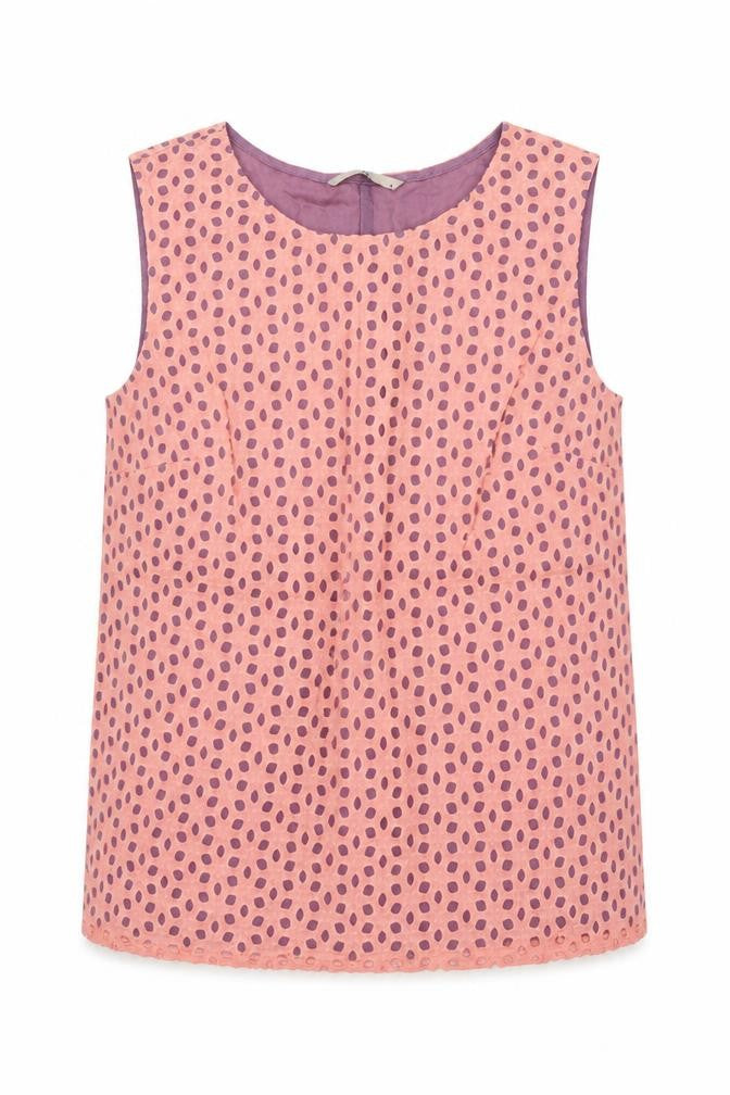 TU Womens Pink Geometric  Basic Blouse Size 8