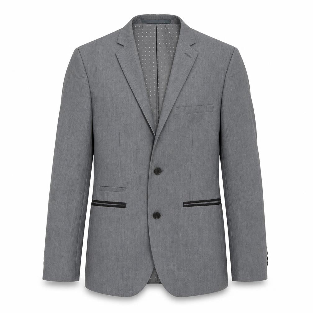 Front view of Burton men’s grey jacket suit jacket, size 38