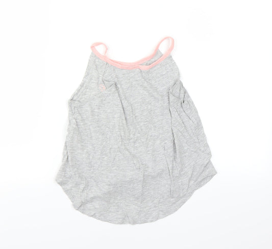 H&M Girls Grey   Basic T-Shirt Size 10-11 Years  - beach days
