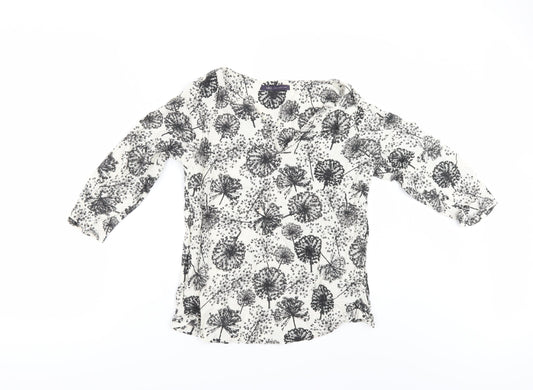 Marks and Spencer Womens Ivory Floral  Tunic Blouse Size 8