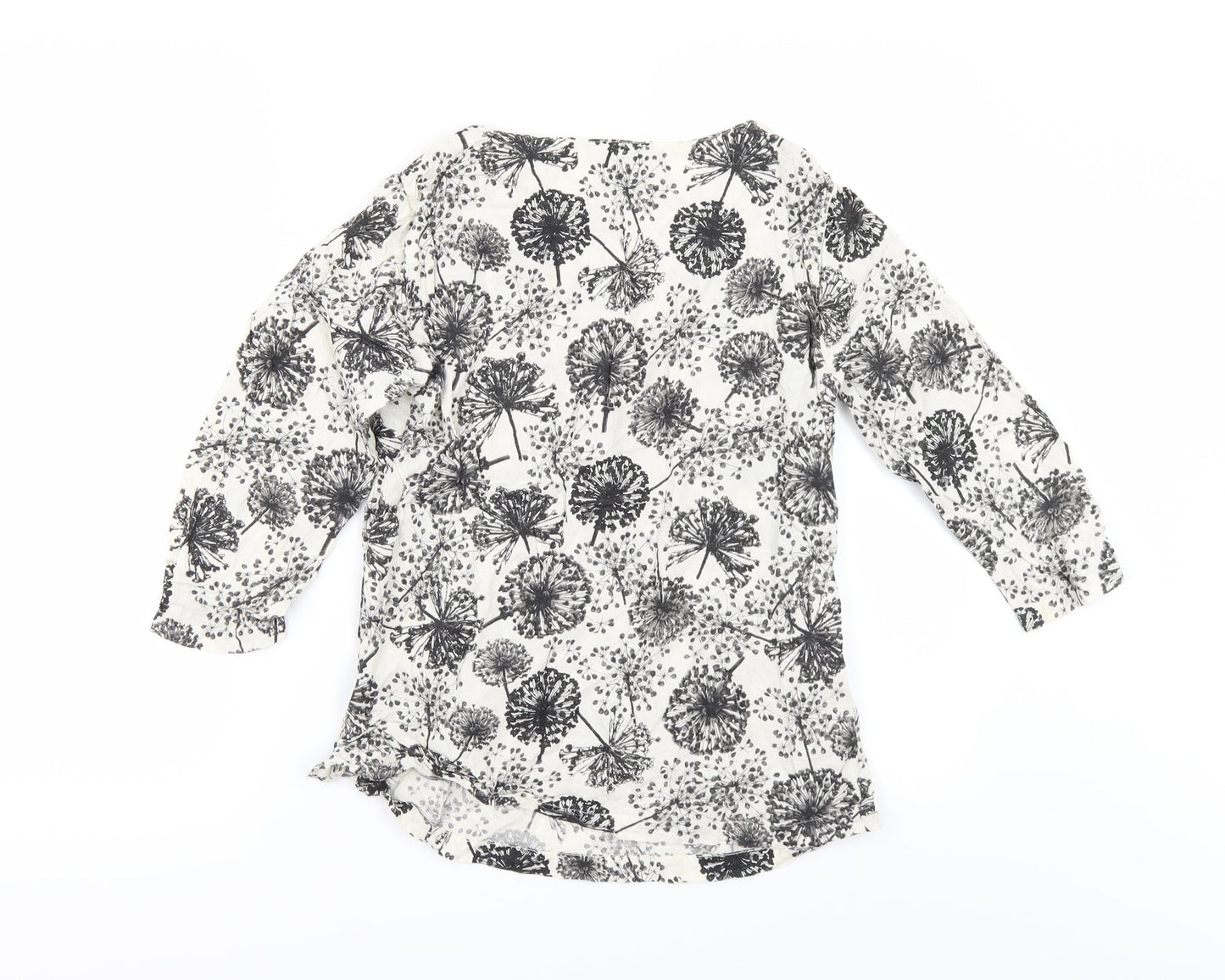 Marks and Spencer Womens Ivory Floral  Tunic Blouse Size 8