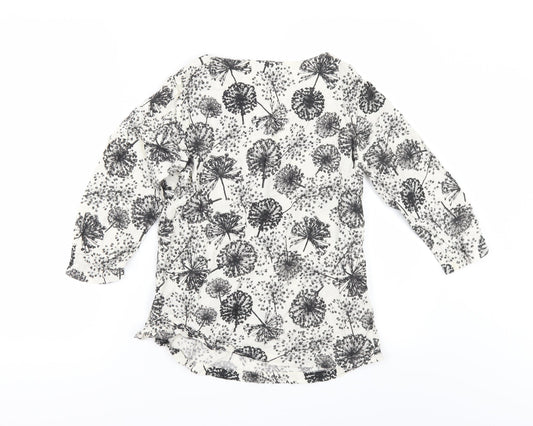 Marks and Spencer Womens Ivory Floral  Tunic Blouse Size 8