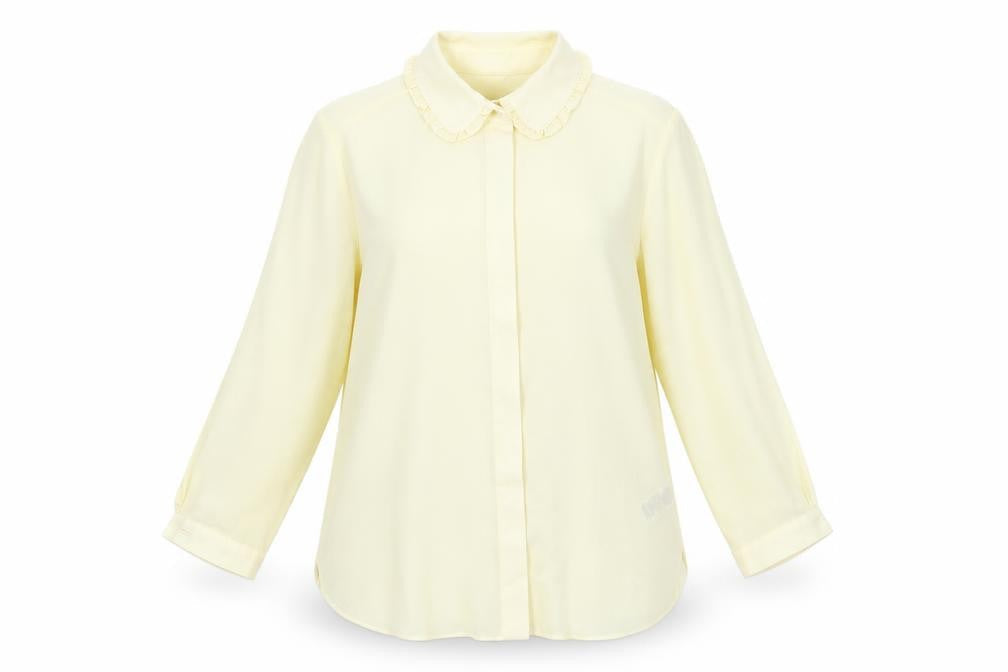 Front view of Dorothy Perkins women’s ivory tunic blouse, size UK 12